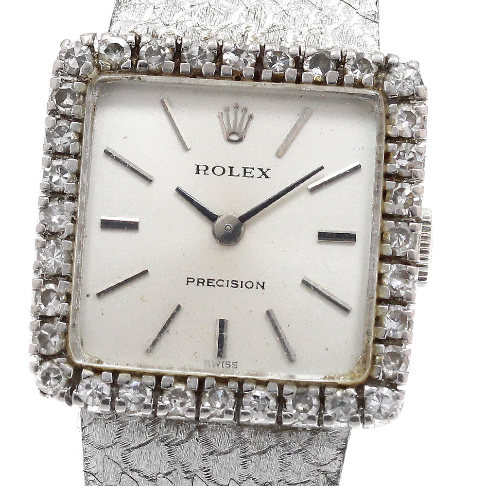 ROLEX Precision 2643 K18WG Cal.1400 Silver Dial Hand Winding Ladies Watch_918303