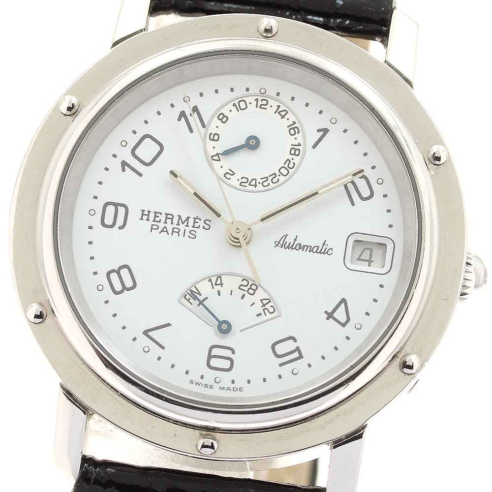 HERMES Clipper CL5.710 Date GMT white Dial Automatic Men's Watch_918413