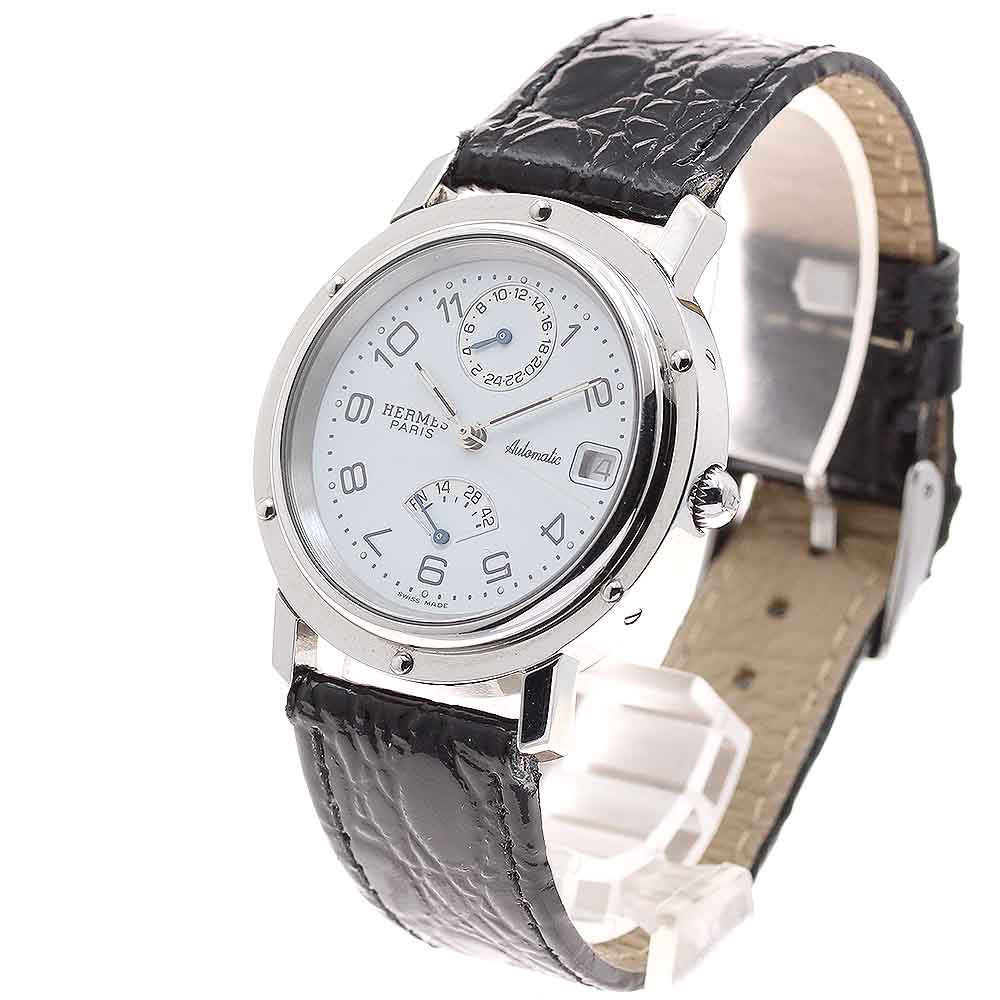 HERMES Clipper CL5.710 Date GMT white Dial Automatic Men's Watch_918413