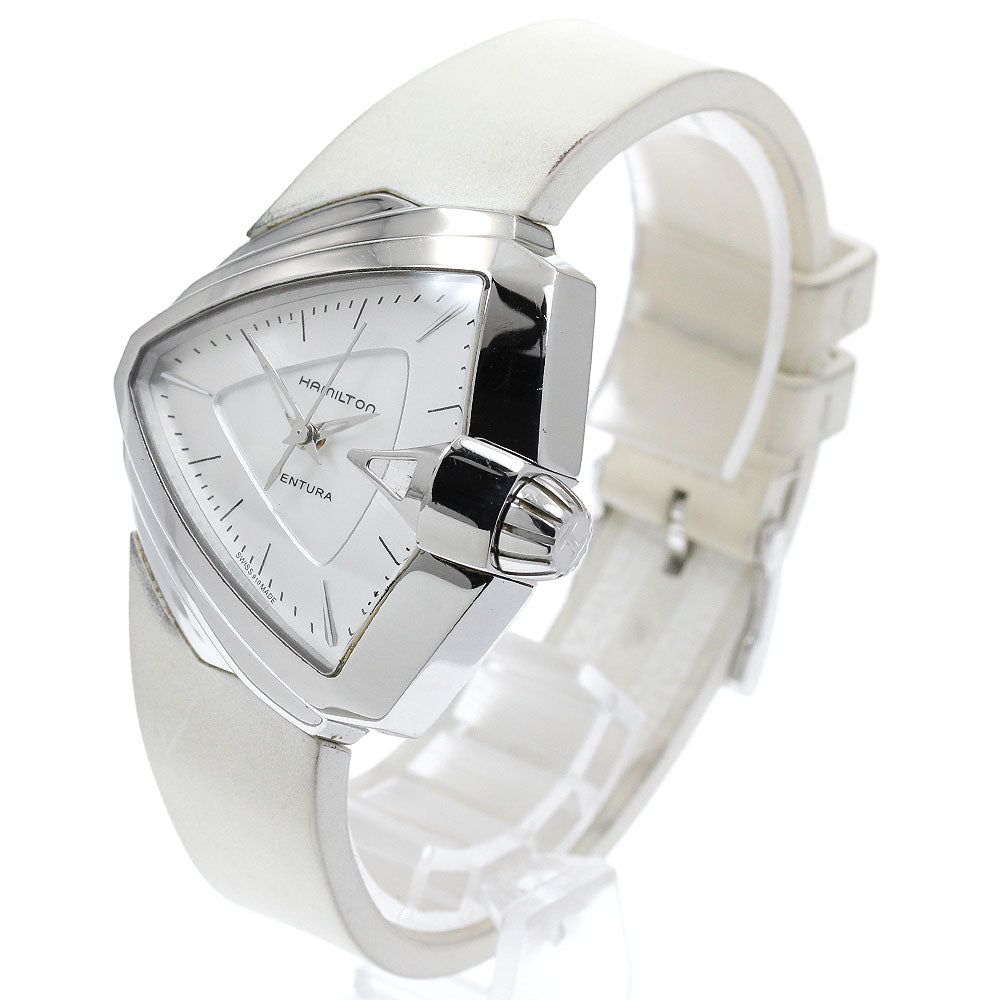 HAMILTON Ventura S H242511 White shell / Silver Dial Quartz Ladies Watch_918426