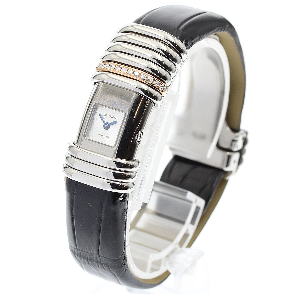CARTIER Declaration WT000830 Diamond Silver Dial Quartz Ladies Watch_918427