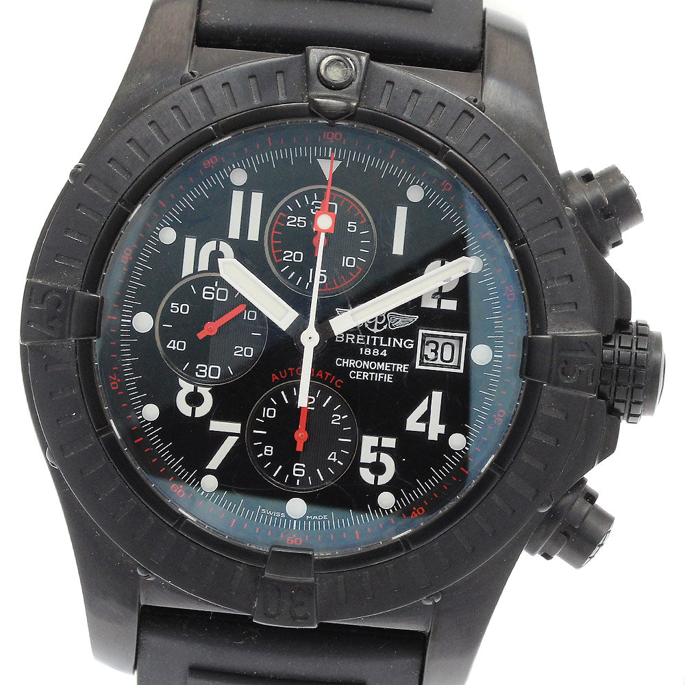 BREITLING super avenger black steel M13370 Automatic Men's Watch_918452