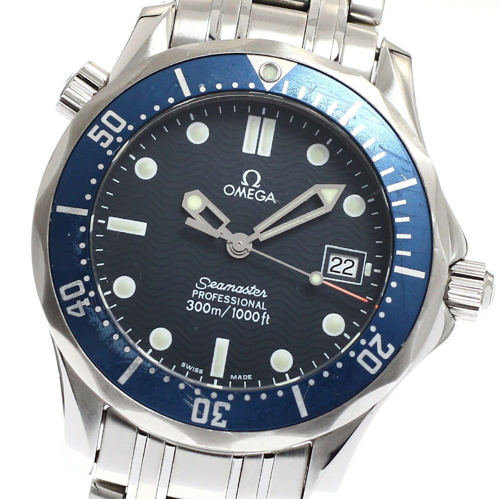 OMEGA Seamaster300 2561.80 Date Navy Dial Quartz Boy's Watch_918473