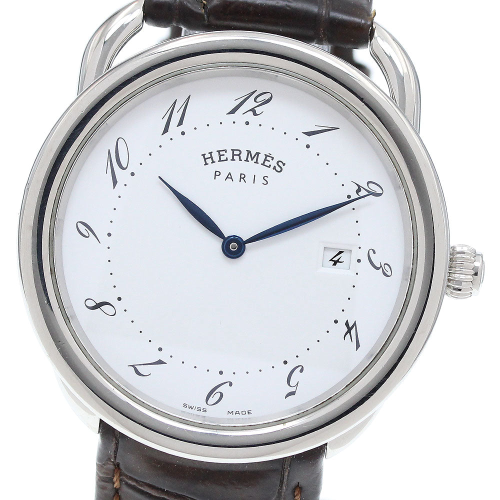 HERMES Arceau AR5.710a Date white Dial Quartz Men's Watch_918527