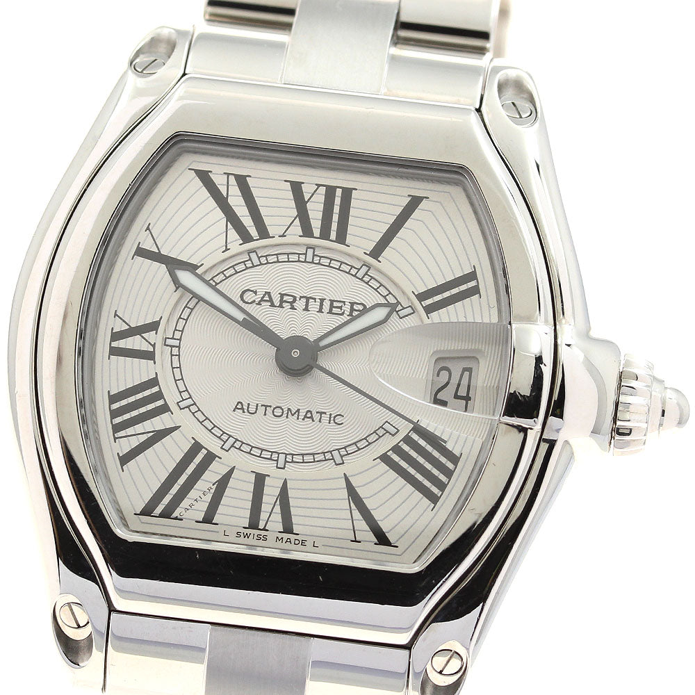 CARTIER Roadster LM W62025V3 Date Silver Dial Automatic Men's Watch_918608