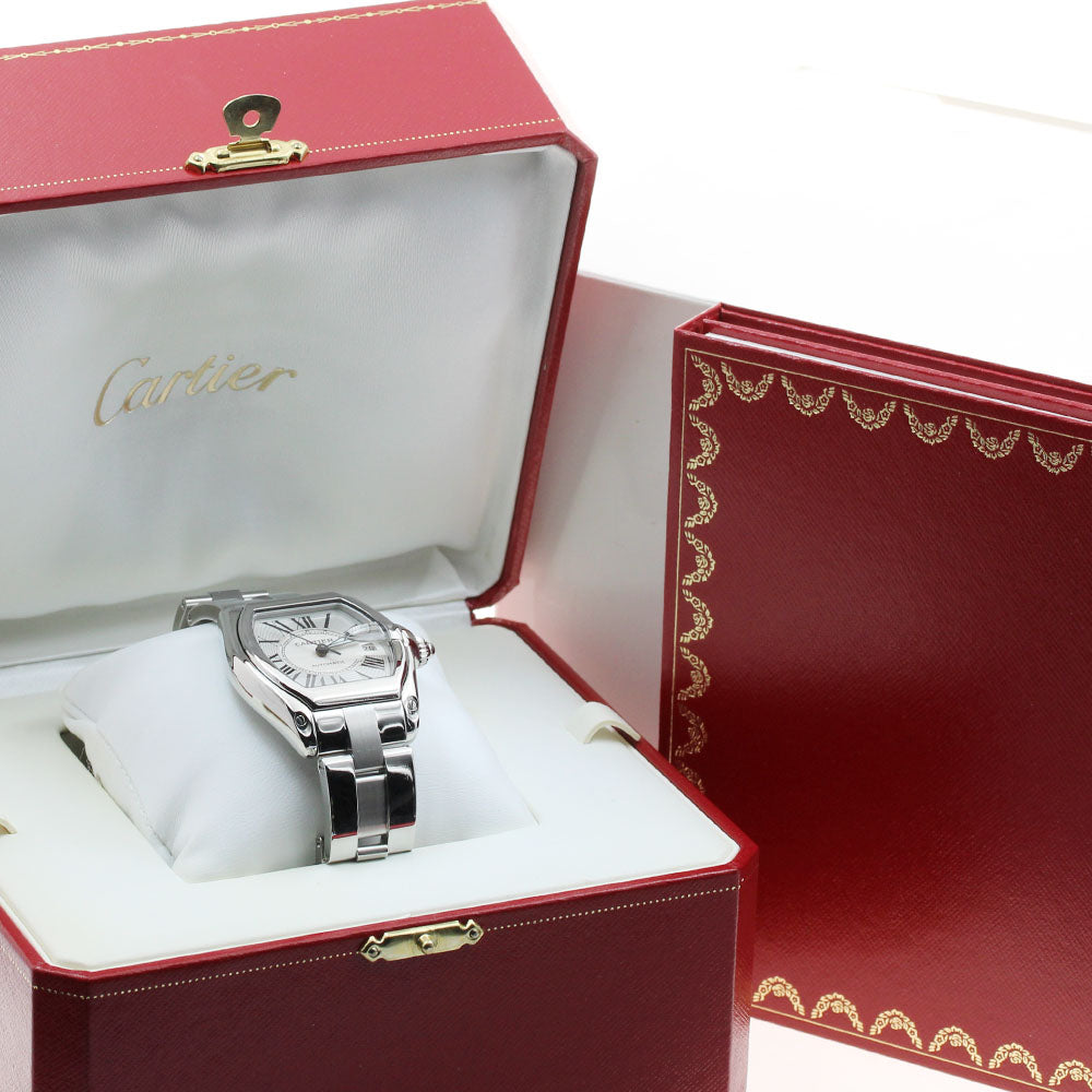 CARTIER Roadster LM W62025V3 Date Silver Dial Automatic Men's Watch_918608