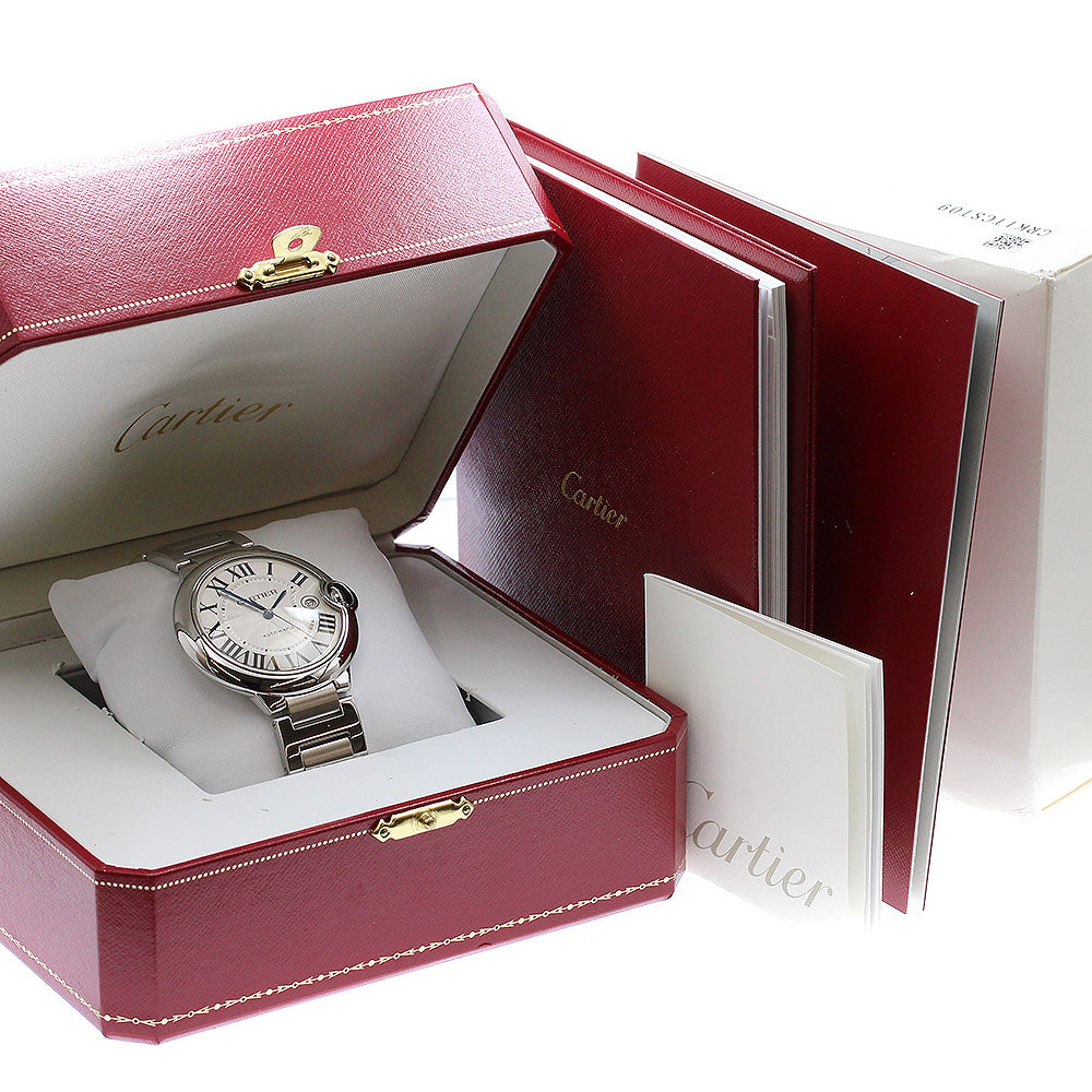 CARTIER Baron Blue LM W69012Z4 Date Silver Dial Automatic Men's Watch_918669