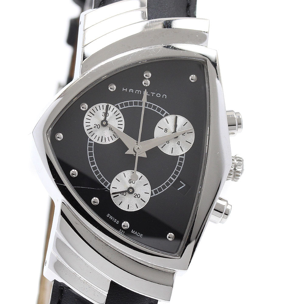 HAMILTON Ventura H244121 Chronograph Black / Silver Dial Quartz Men's_918741