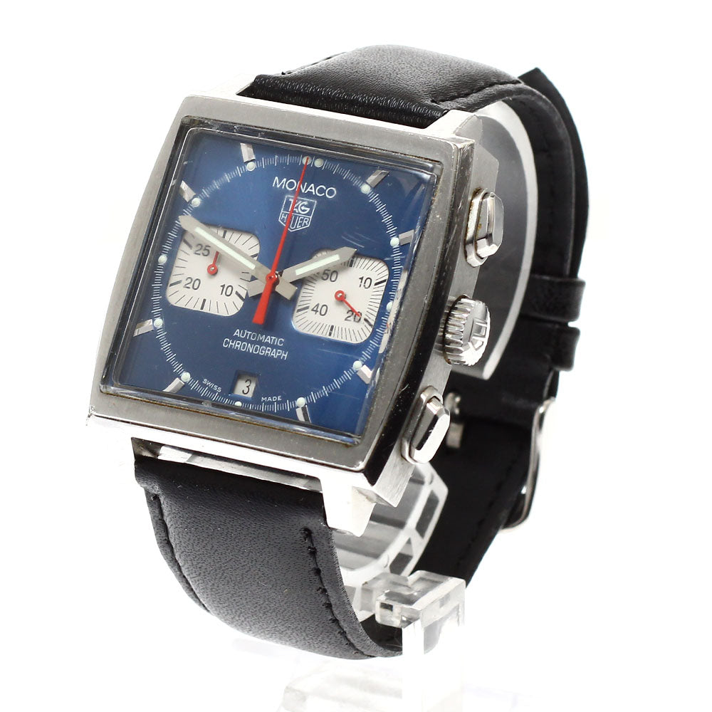 TAG HEUER Monaco CW2113 Chronograph Date blue Dial Automatic Men's Watch_918773