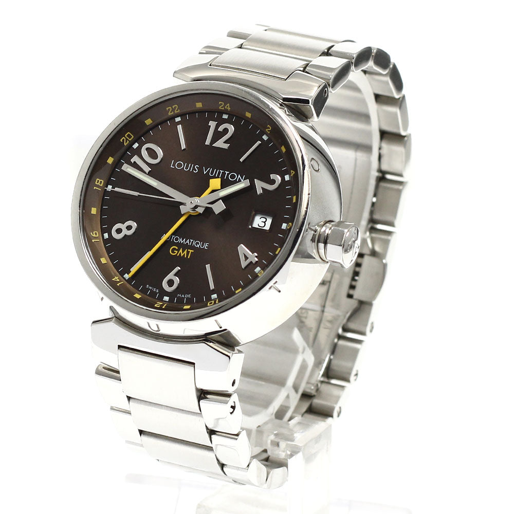LOUIS VUITTON Tambour Q1131 GMT date Brown Dial Automatic Men's Watch_918800
