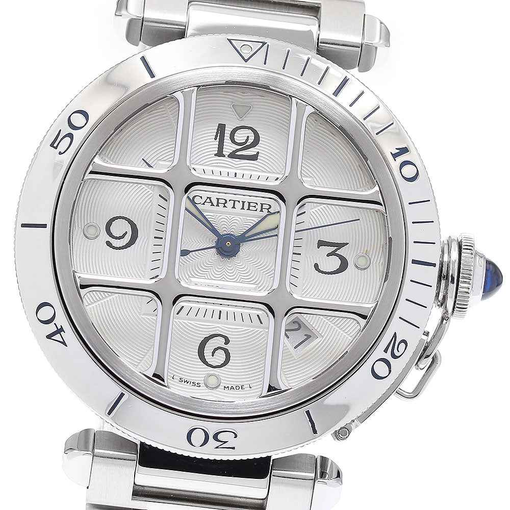 CARTIER pasha grid 38mm W31040H3 Date Silver Dial Automatic Men's Watch_918824