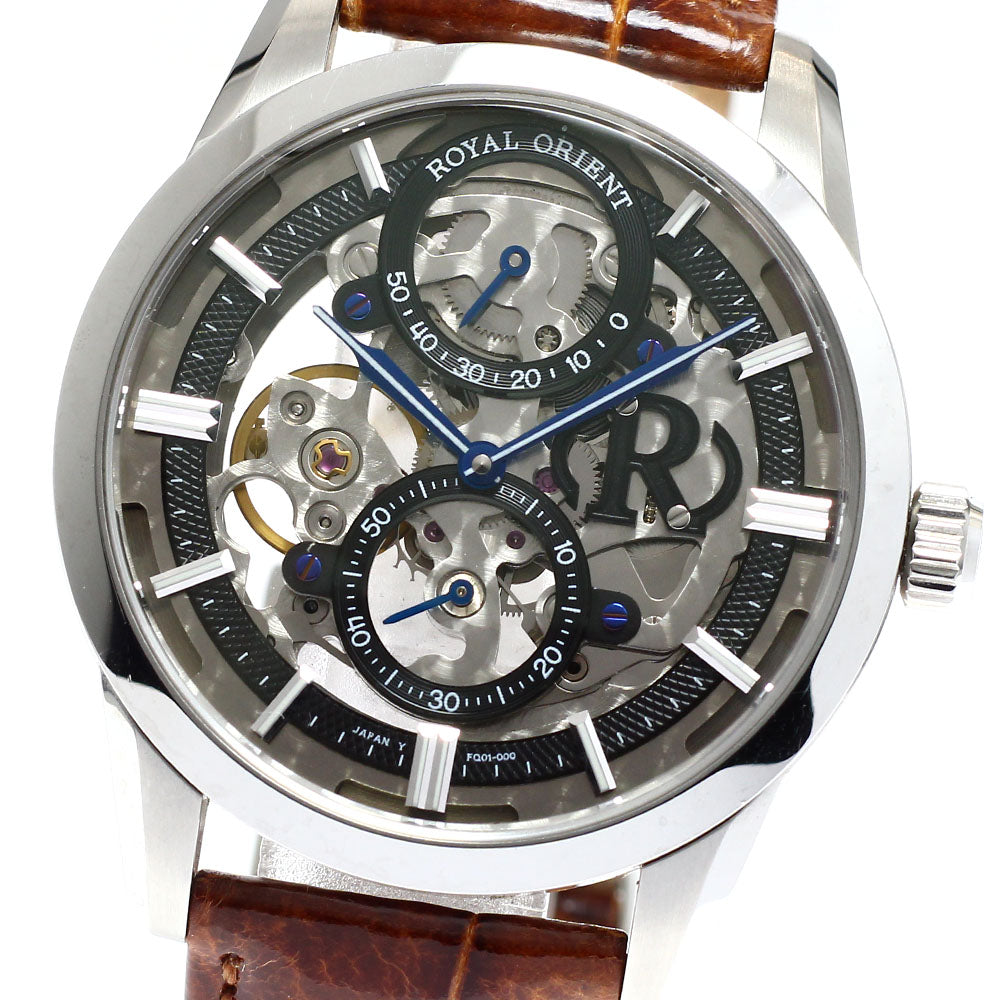 ORIENT Royal Orient FQ01-C00 Power reserve skeleton Dial Hand Winding Men's Watch_918847