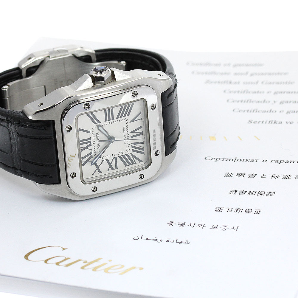 CARTIER Santos 100 MM W20126X8 Silver Dial Automatic Boy's Watch_918851