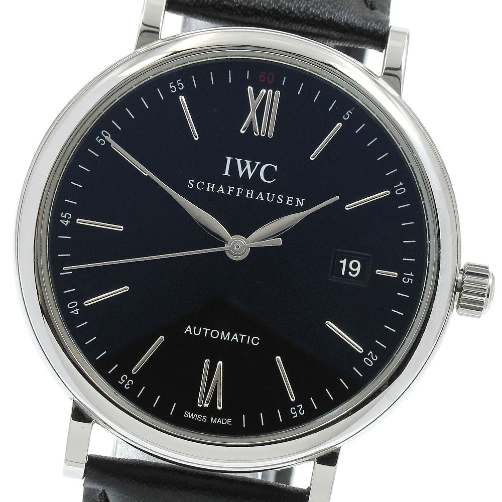 IWC SCHAFFHAUSEN Portofino IW356502 Date Black Dial Automatic Men's Watch_918911