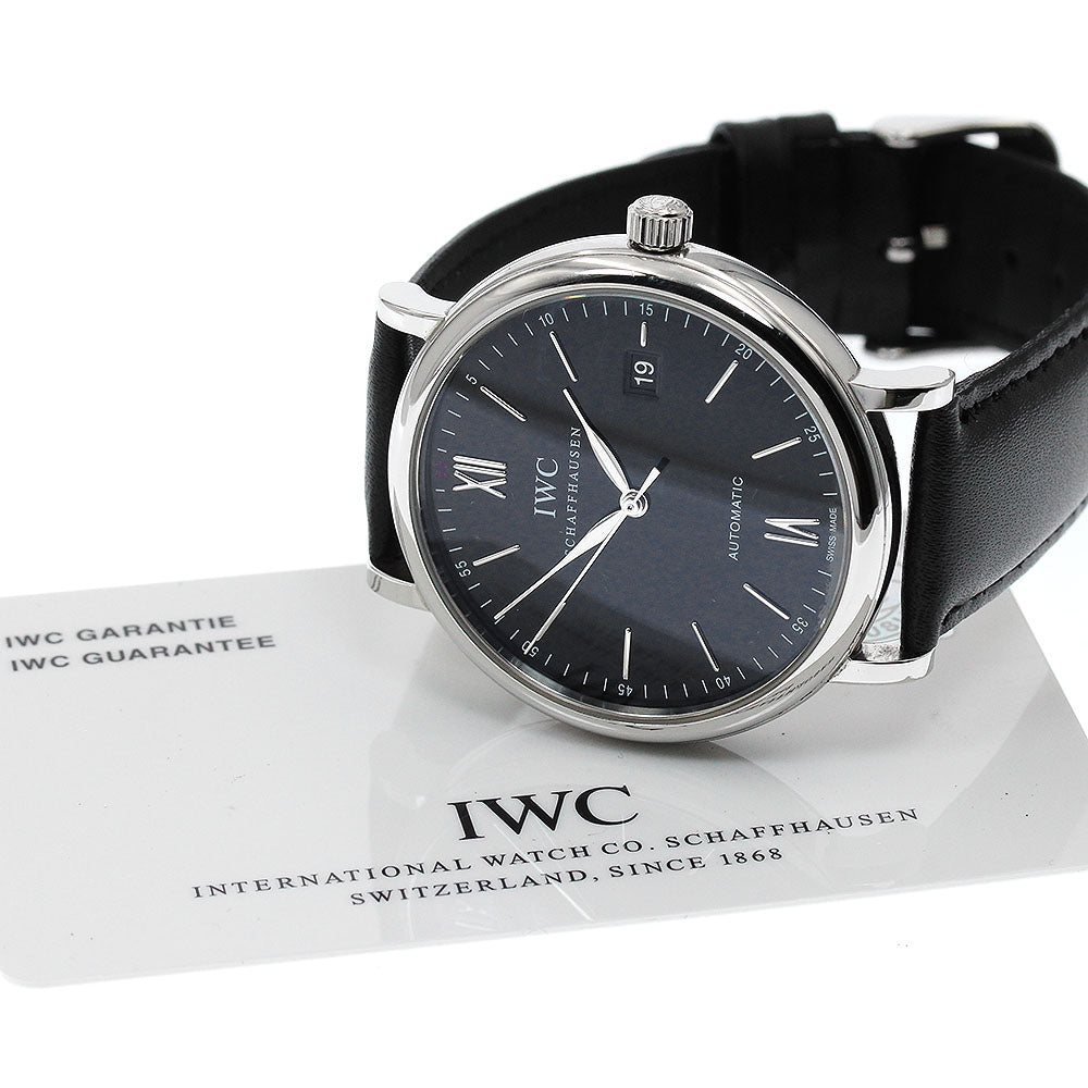IWC SCHAFFHAUSEN Portofino IW356502 Date Black Dial Automatic Men's Watch_918911