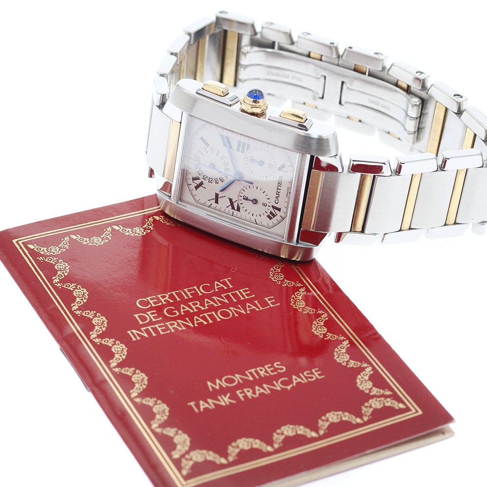 CARTIER Tank Francaise LM Chronoriflex W51004Q4 Quartz Men's Watch_918935