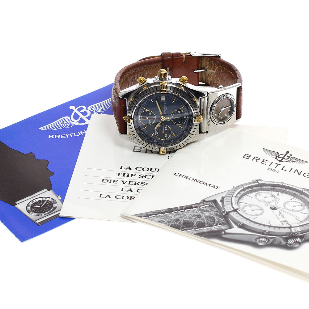 BREITLING Chronomat B13048 Chronograph Date Navy Dial Automatic Men's Watch_918940