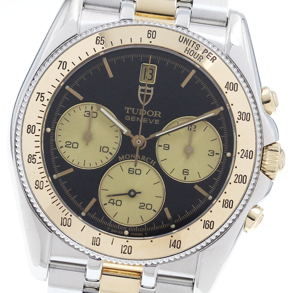 TUDOR Monarch 15903 Date Black / gold Dial Quartz Men's Watch_918984