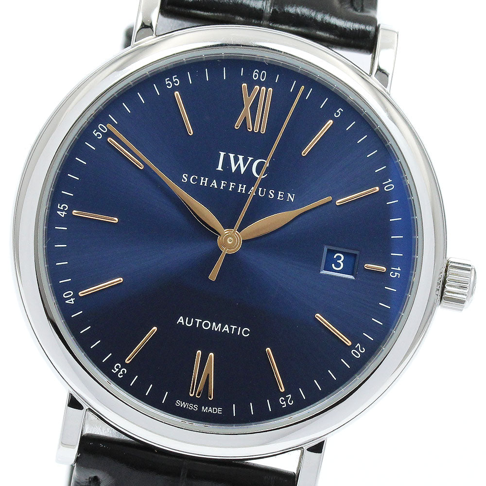 IWC SCHAFFHAUSEN Portofino IW356523 Date Navy Dial Automatic Men's Watch_919080