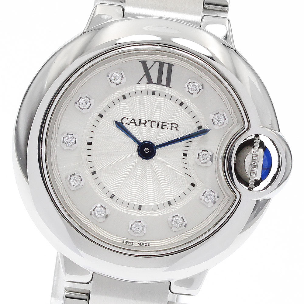 CARTIER Baron blue SM WE902073 11P diamond Quartz Ladies Watch_919117
