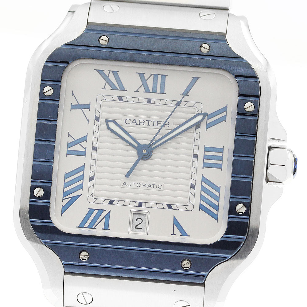 CARTIER Santos de Cartier WSSA0047 Date Silver Dial Automatic Men's Watch_919122