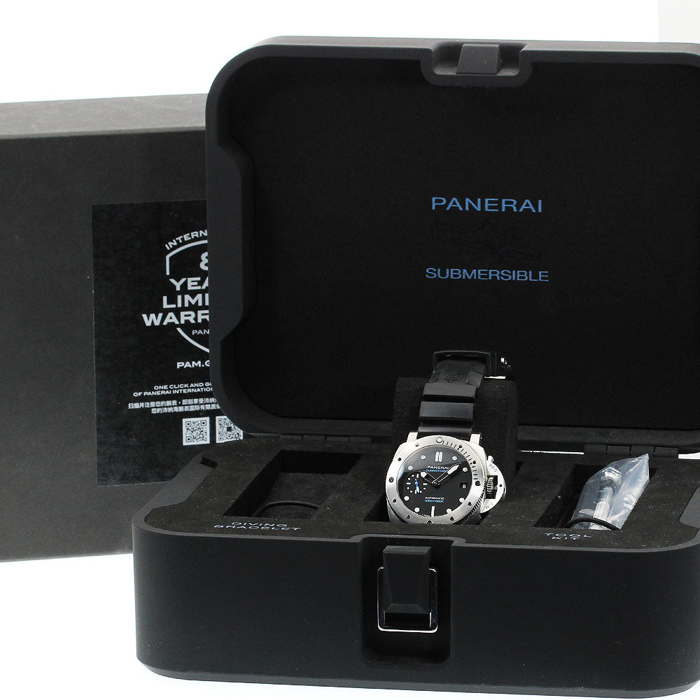 PANERAI Submersible PAM00973 Date Small Second black Dial Automatic Men's_919124