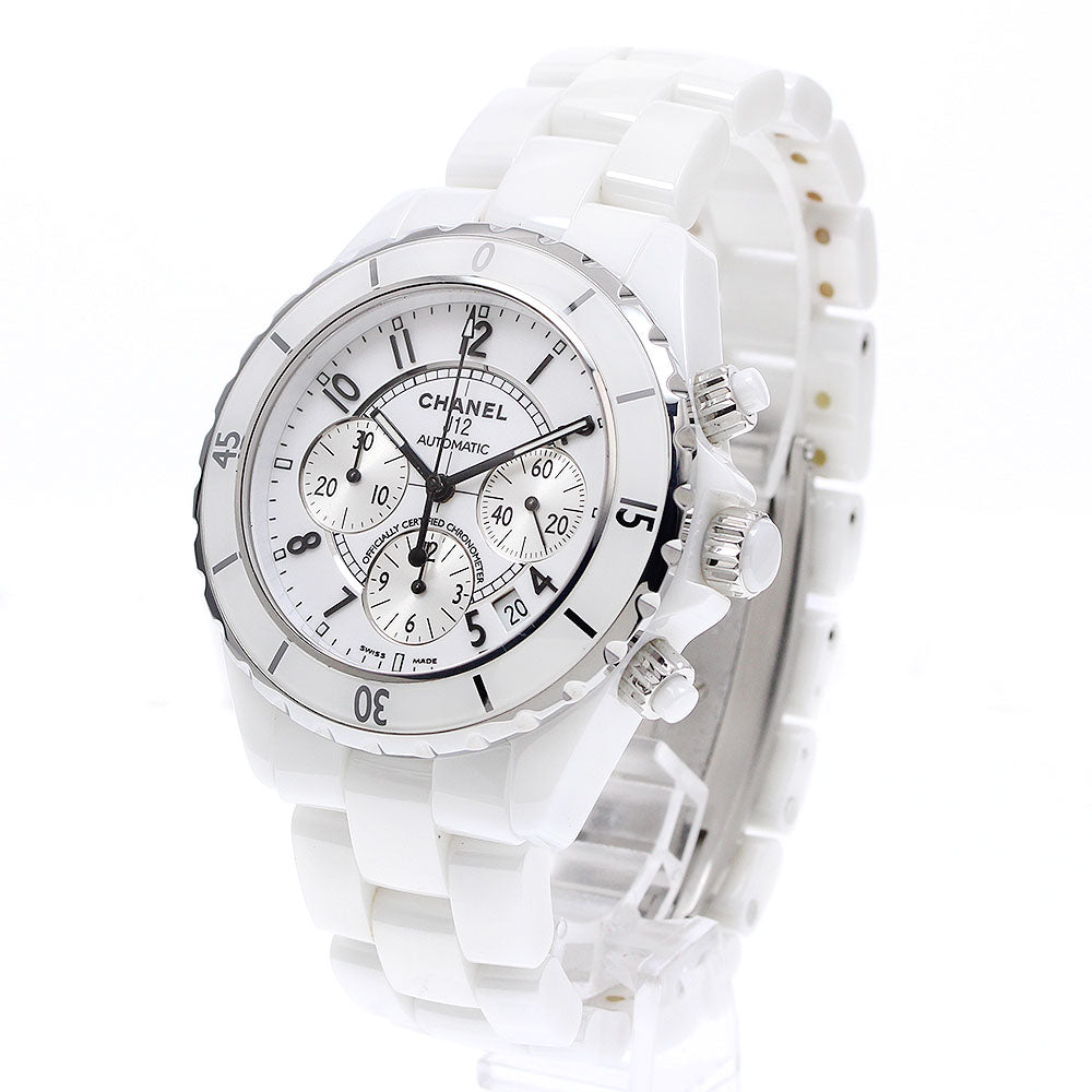 CHANEL J12 white ceramic H1007 Date Chronograph Automatic Men's Watch_919156