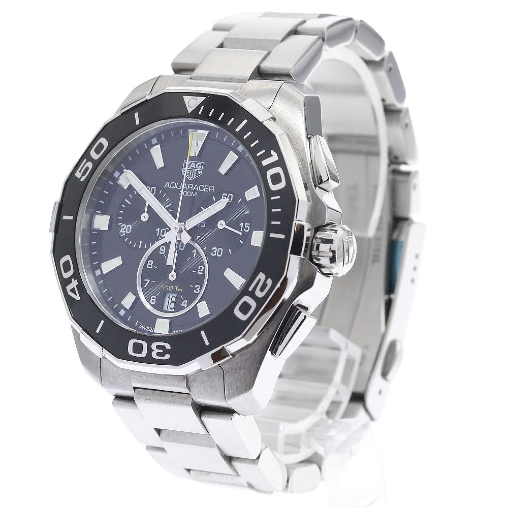TAG HEUER Aqua racer CAY111A Date Chronograph black Dial Quartz Men's_919178