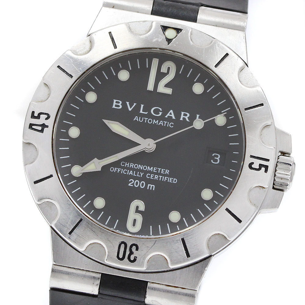 BVLGARI Diagono Scuba SD38S Date black Dial Automatic Men's Watch_919181