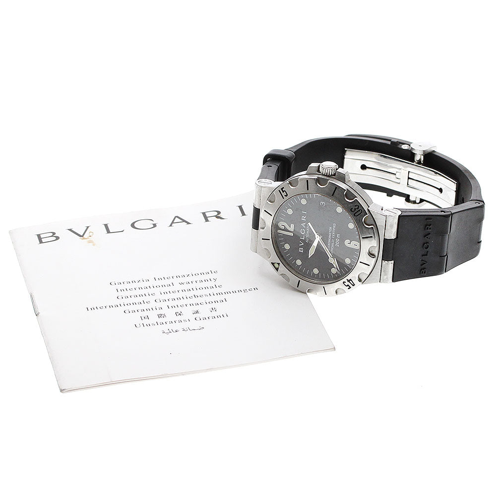 BVLGARI Diagono Scuba SD38S Date black Dial Automatic Men's Watch_919181