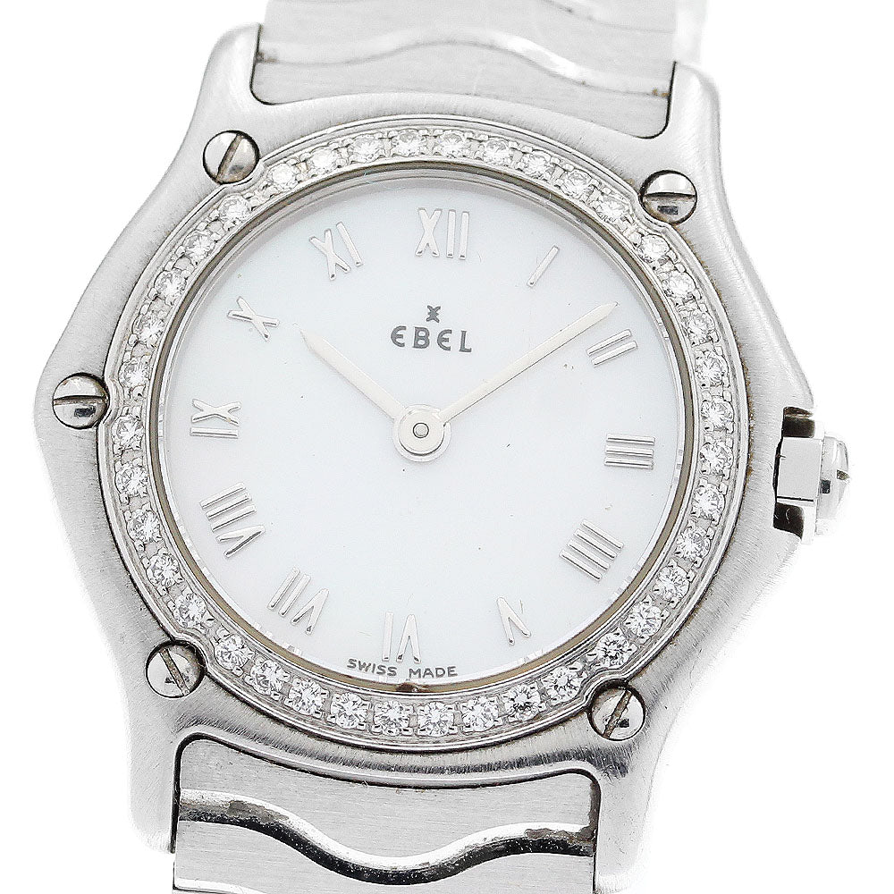 EBEL Classic wave E9157114 Diamond Bezel White shell Dial QZ Ladies Watch_919237