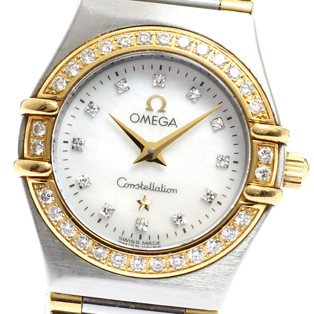 OMEGA Constellation Mini 1367.75 Diamond Bezel 12P Diamond White shell Dial Quartz Ladies Watch_919307