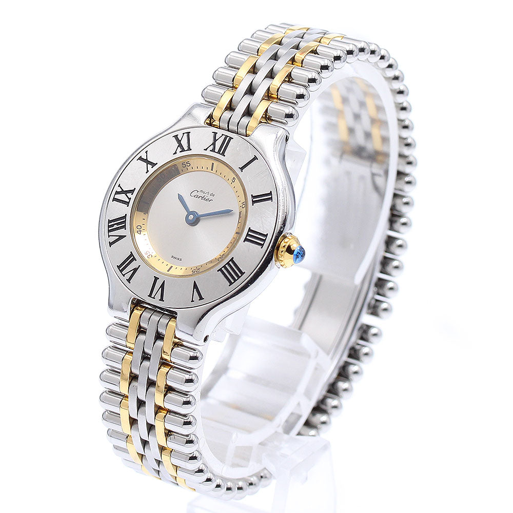CARTIER Must21 SM W10073R6 Silver Dial Quartz Ladies Watch_919347