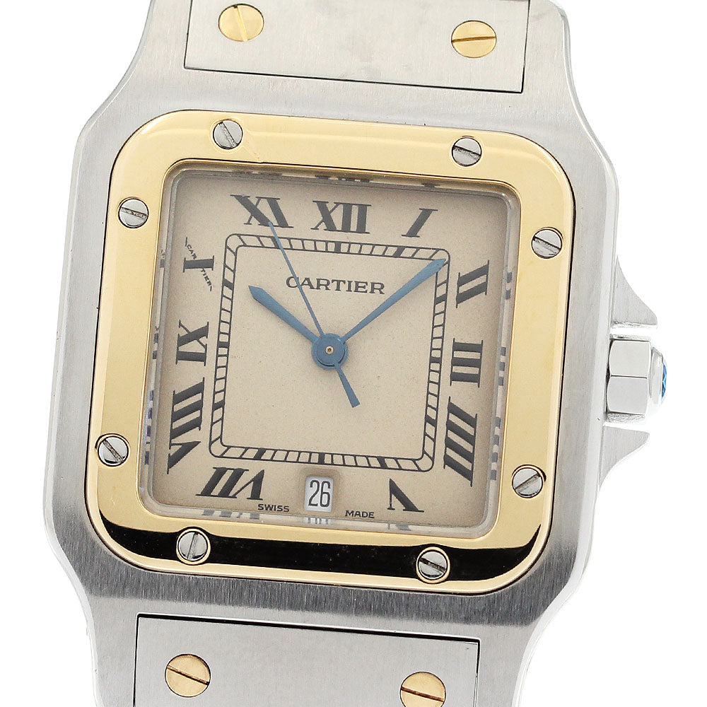 CARTIER Santos GalbeeLM W20011C4 Date 2 tone beige Dial Quartz Men's_919421
