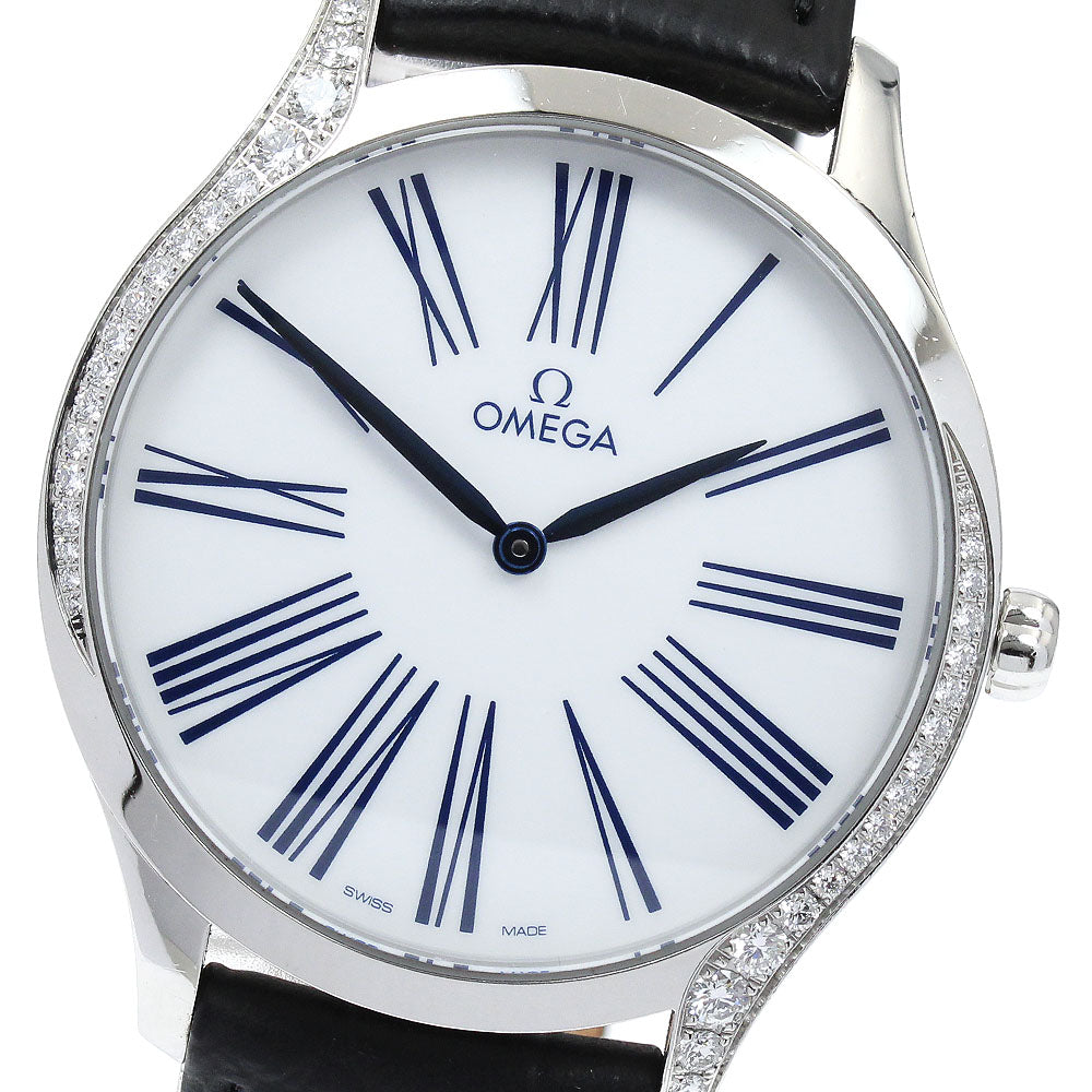 OMEGA De Ville Tresor 428.18.39.60.04.001 Diamond Bezel white Dial Quartz Men's Watch_919523