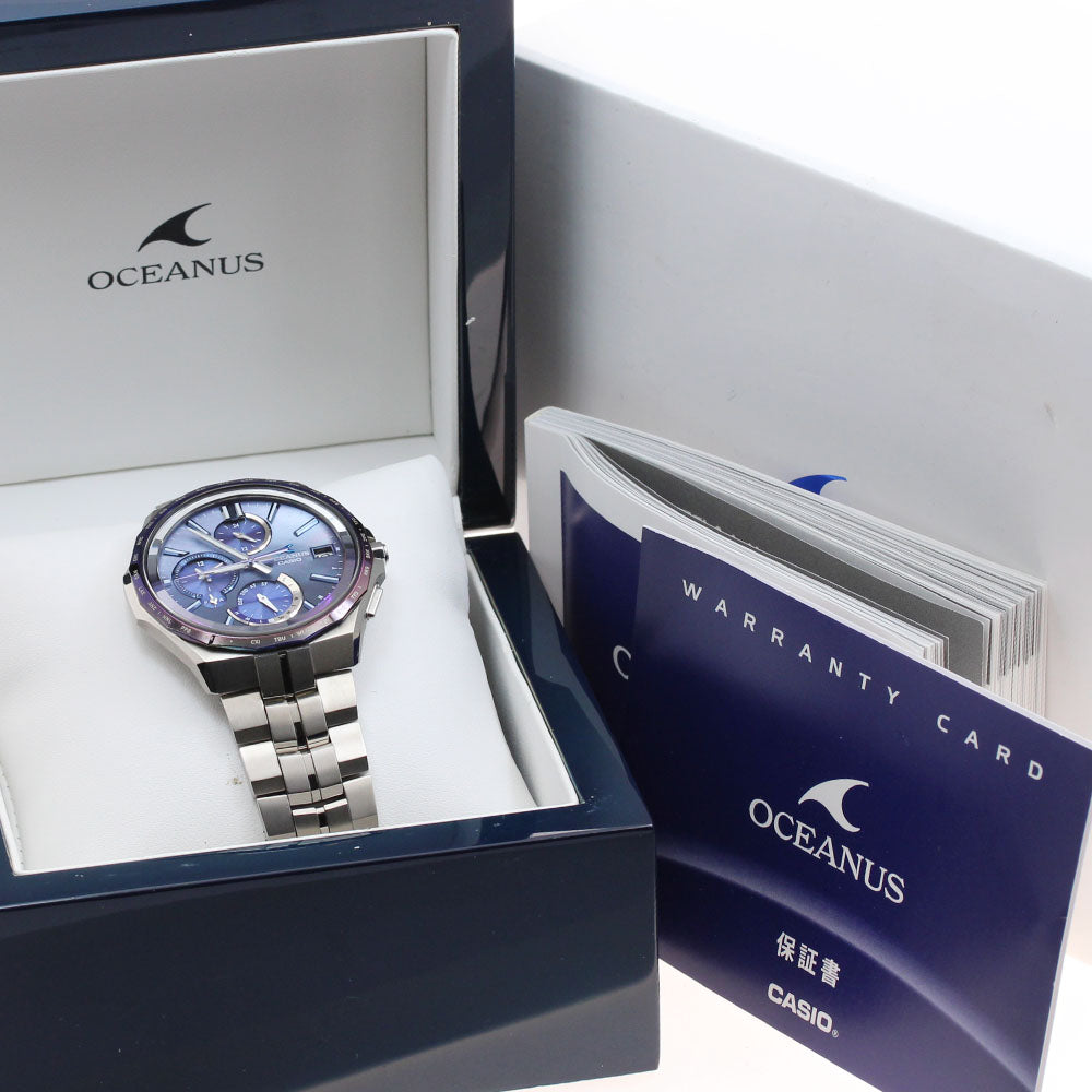 CASIO Oceanus Manta Japan Indigo OCW-S5000AP-2AJF World Limited 2000 Blue shell Dial Solar Powered Radio Men's Watch_919532