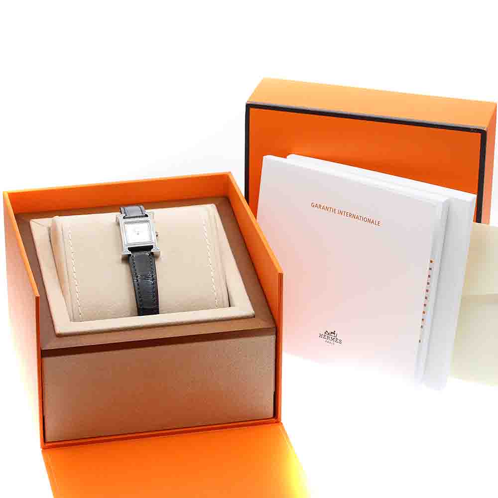 HERMES H watch mini HH1.132 Diamond Bezel White shell Dial Quartz Ladies Watch_919597