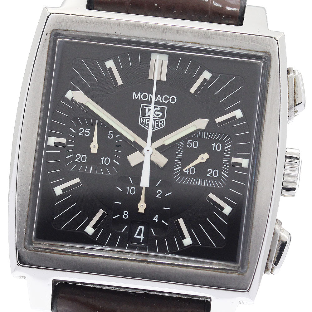 TAG HEUER Monaco CW2111-0 Chronograph Date black Dial Automatic Men's Watch_919604