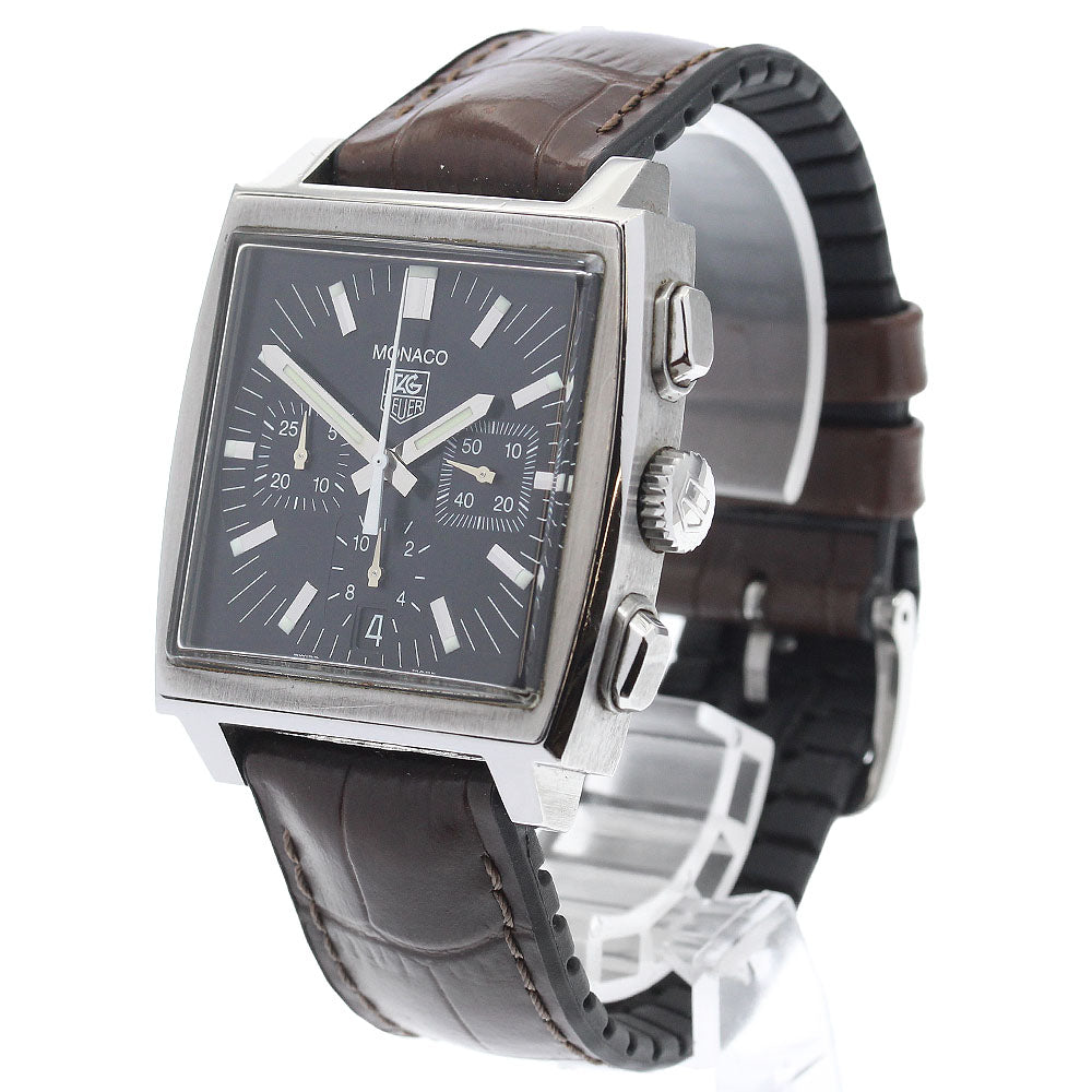 TAG HEUER Monaco CW2111-0 Chronograph Date black Dial Automatic Men's Watch_919604