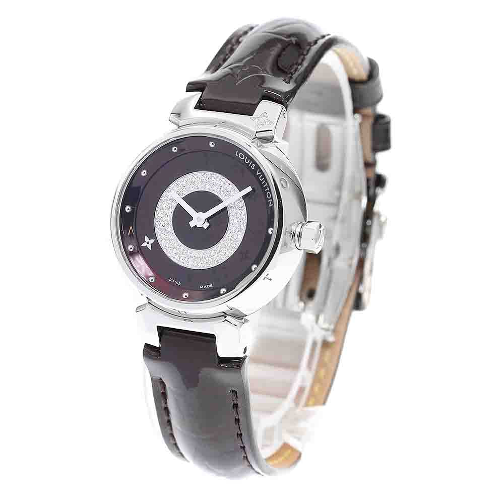 LOUIS VUITTON Tambour Disc PM Q121U Diamond Quartz Ladies Watch_919613