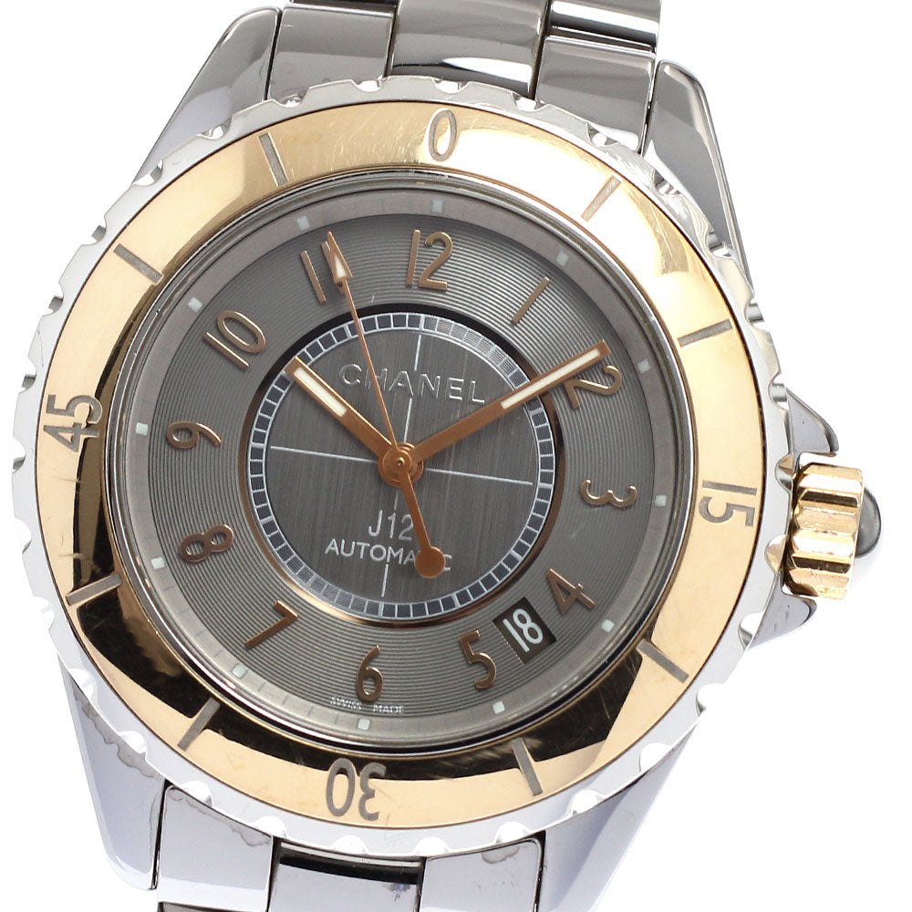 CHANEL J12 Chromatic Beige Gold H4185 Date gray Dial Automatic Men's_919624