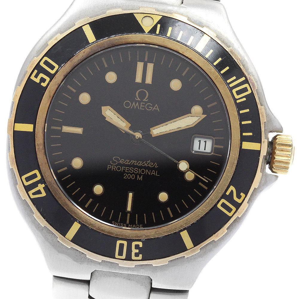 OMEGA Seamaster200 Date YG bezel black Dial Quartz Men's Watch_919643