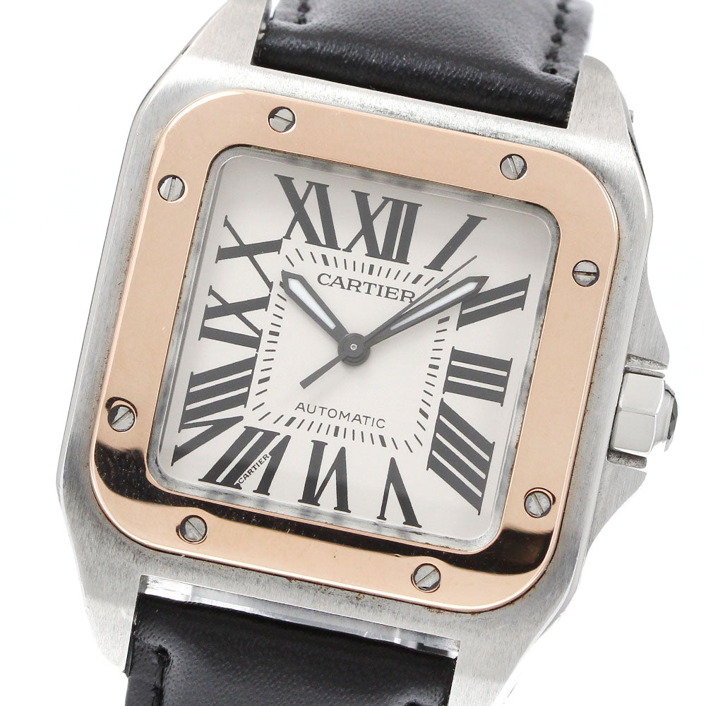 CARTIER Santos 100MM W20107X7 PG bezel Silver Dial Automatic Boy's Watch_919650