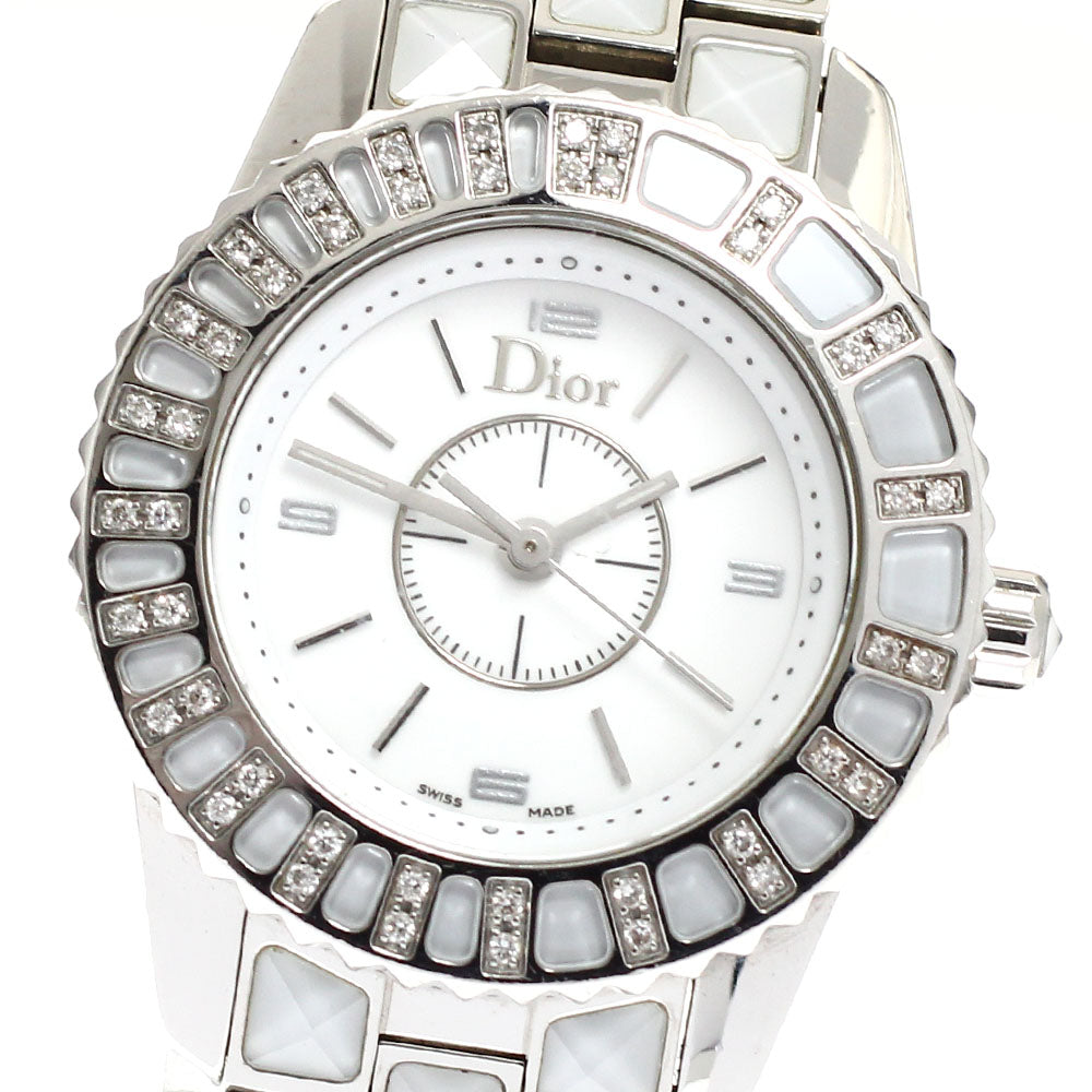 Dior crystal CD112113 Diamond Bezel white Dial Quartz Ladies Watch_919662