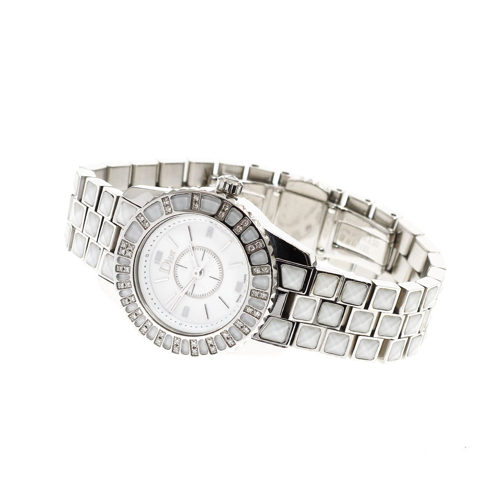Dior crystal CD112113 Diamond Bezel white Dial Quartz Ladies Watch_919662