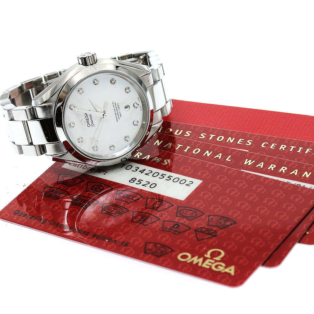 OMEGA Seamaster Aqua Terra150M 231.10.34.20.55.002 12P diamond White shell Dial Automatic Ladies Watch_919668