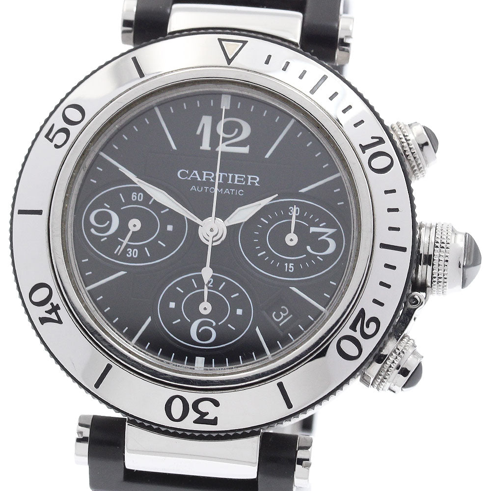 CARTIER Pacha Sea timer W31088U2 Date Chronograph black Dial Automatic Men's Watch_920020