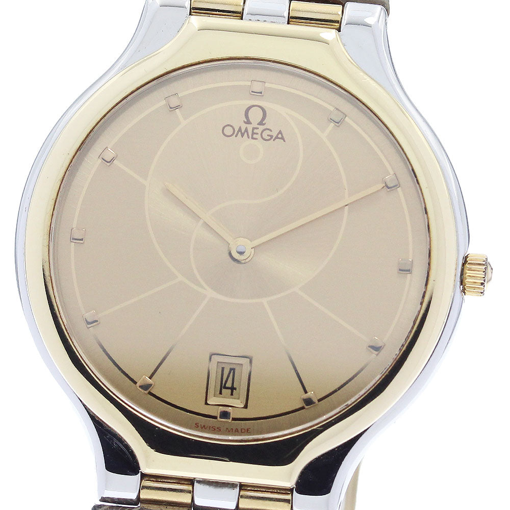 OMEGA De Ville Unique dial YG bezel gold Dial Quartz Men's Watch_920125