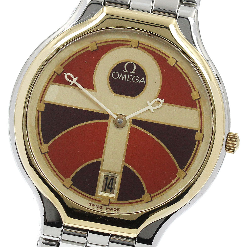 OMEGA De Ville YG bezel unique dial multicolor Dial Quartz Men's Watch_920126