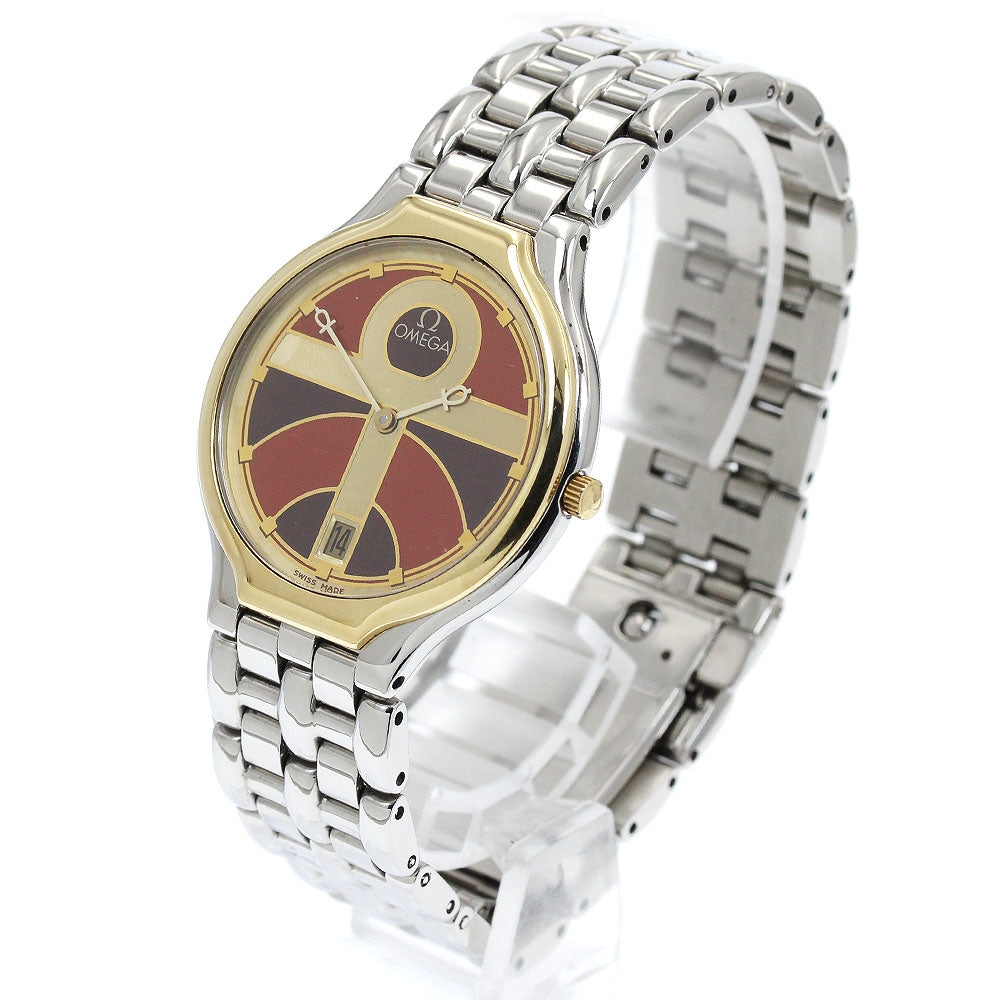 OMEGA De Ville YG bezel unique dial multicolor Dial Quartz Men's Watch_920126